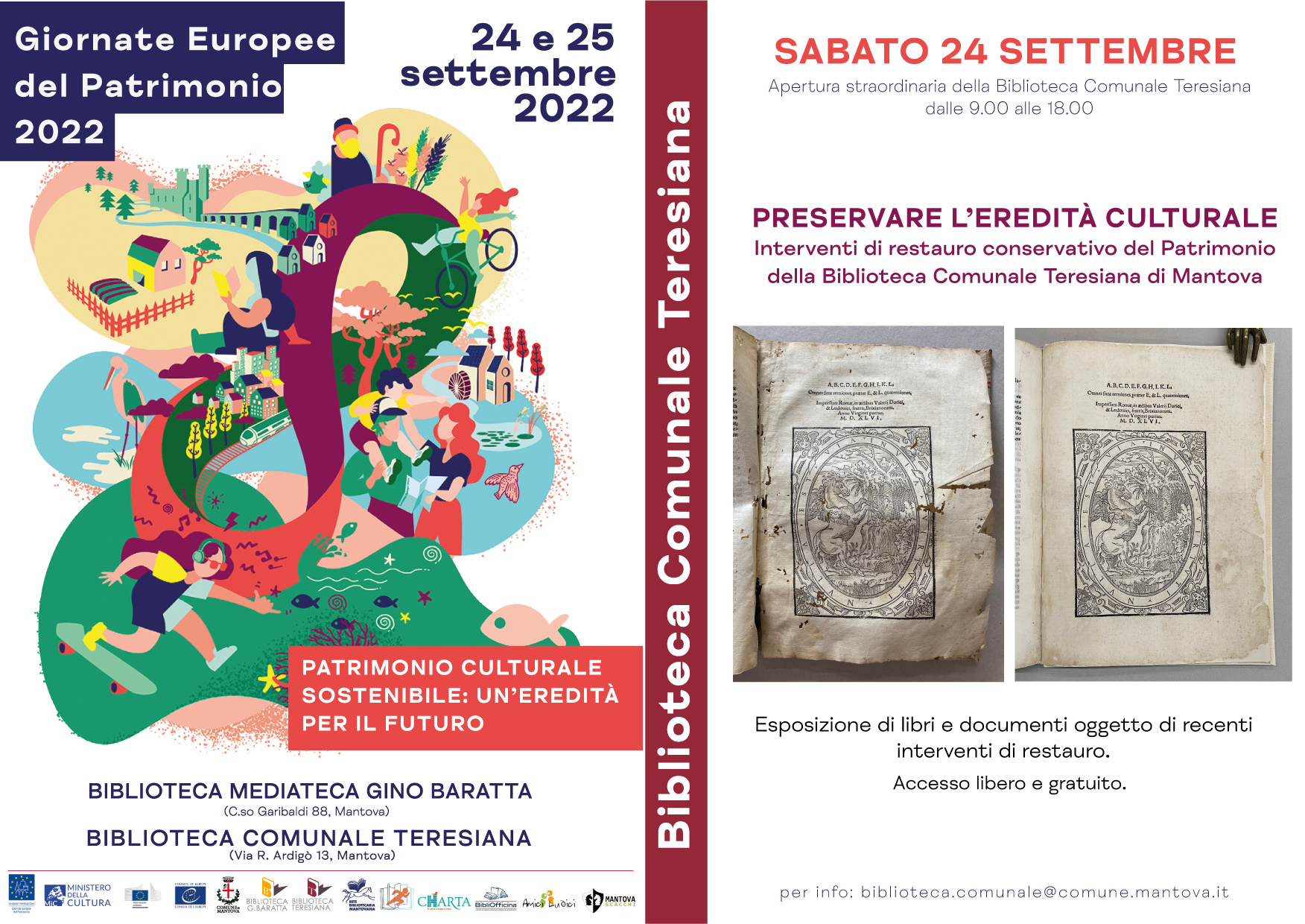 Biblioteca Comunale Teresiana: "Preservare l’eredità culturale" - Apertura straordinaria con esposizioni e visite guidate
